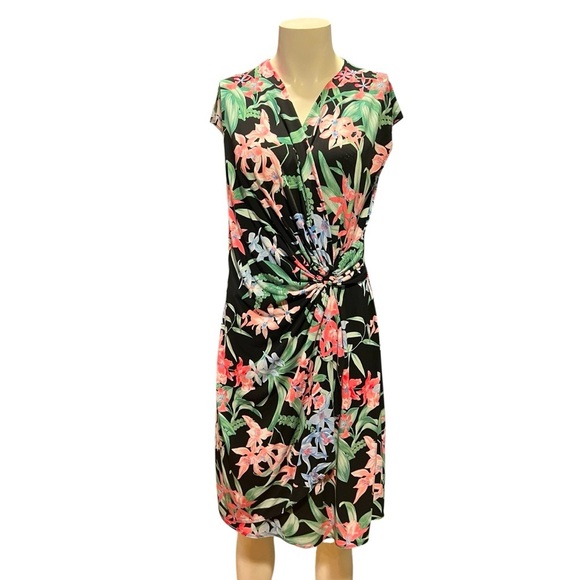 Tommy Bahama Black Floral Knot Dress - Picture 7 of 11
